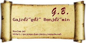 Gajzágó Benjámin névjegykártya