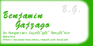 benjamin gajzago business card